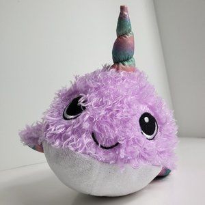 Hobby Lobby Plush Narwhal Stuffed Animal Purple Fish Horn Glitter Sparkle